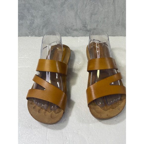Yokono womens size 9 leather sandal-tan made in spain - Picture 3 of 16